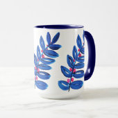 Mug Aquarelle Fleur bleue Boho Moderne Simple (Devant droit)