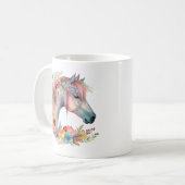 Mug Aquarelle Fleur Boho Horse Pastel (Devant gauche)