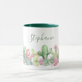 Mug Aquarelle Fleur de cactus Nom botanique (Centre)