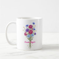 Aquarelle Fleur de Naissance Aster Personnalisé