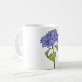Mug Aquarelle Fleur d'Hydrangée peinte à la main (Devant gauche)
