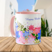 Mug Aquarelle Fleur frontière Fête des mères