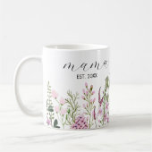 Mug Aquarelle Fleur sauvage Floral Botanique Nouvelle (Gauche)