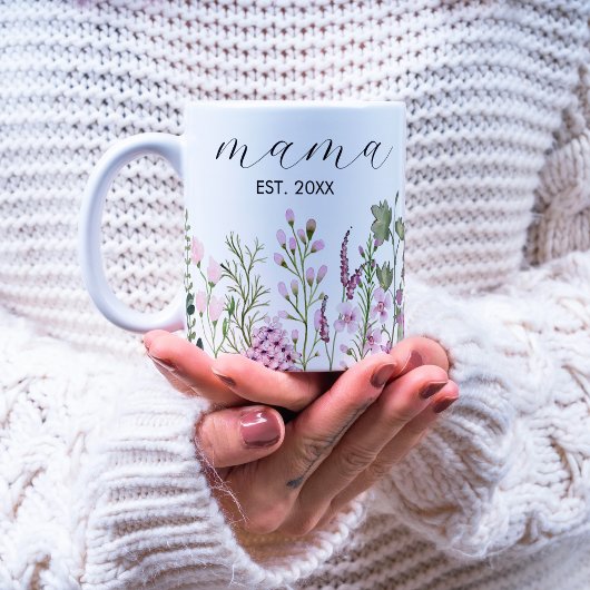 Mug Aquarelle Fleur sauvage Floral Botanique Nouvelle
