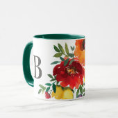 Mug Aquarelle Fleur sauvage Florale Monogramme deux to (Devant gauche)