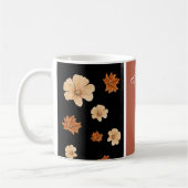 Mug aquarelle fleurie boho brûlé orange mariage (Gauche)