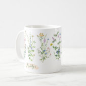 Mug Aquarelle fleurie Fleur sauvage personnalisée (Devant gauche)