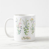 Mug Aquarelle fleurie Fleur sauvage personnalisée (Gauche)