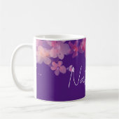 Mug Aquarelle fleurie pourpre nom (Gauche)