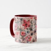 Mug Aquarelle, fleurs. (Devant gauche)