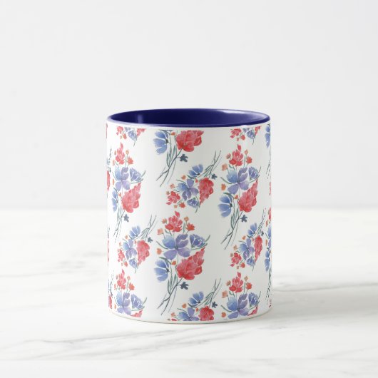 Mug Aquarelle, fleurs. (Centre)