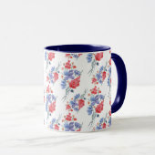 Mug Aquarelle, fleurs. (Devant droit)