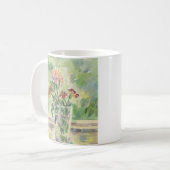 Mug Aquarelle fleurs dans un verre pas une fenêtre (Devant gauche)