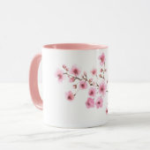 Mug aquarelle Fleurs de Cerisiers (Devant gauche)