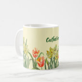 Mug Aquarelle Fleurs de printemps Illustration botaniq (Devant gauche)