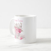Mug Aquarelle Fleurs de printemps OEufs de Pâques Pers (Devant gauche)