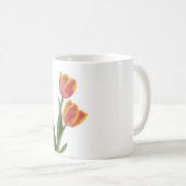 Mug Aquarelle Fleurs de tulipes peintes à la main (Devant droit)