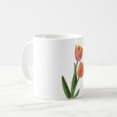 Mug Aquarelle Fleurs de tulipes peintes à la main (Devant gauche)