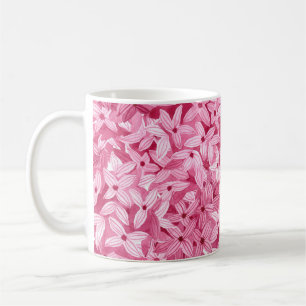 Mug Aquarelle fleurs lilas : arrière - plan rose