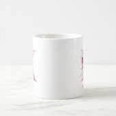 Mug Aquarelle Fleurs Monogramme Rose K Nom personnalis (Centre)