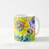 Mug Aquarelle Fleurs Monogrammes (Devant droit)