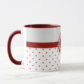 Mug Aquarelle Fleurs rouges et roses Cercle de couronn (Gauche)