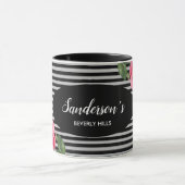 Mug Aquarelle Fleurs rouges et roses Gris noir (Centre)