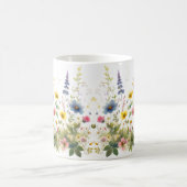Mug Aquarelle Fleurs sauvages Fleur Bleu Jaune (Centre)