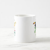 Mug Aquarelle Fleurs tropicales avec Toucan Custom (Centre)