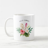 Mug Aquarelle Fleurs tropicales, Feuilles avec crème g (Gauche)