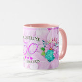 Mug Aquarelle Floral 50 et Fabulous (Devant droit)