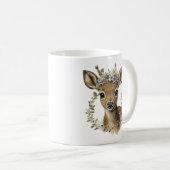 Mug Aquarelle Floral Baby Deer mignonne (Devant droit)