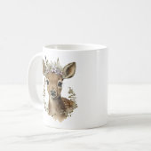 Mug Aquarelle Floral Baby Deer mignonne (Devant gauche)