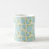 Mug Aquarelle Floral Bleu Hydrangée Monogramme initial (Centre)