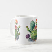 Mug Aquarelle Floral Cactus Succulent Cadeau Plante (Devant gauche)