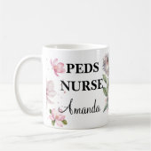 Mug Aquarelle Floral Koala Ours Infirmière sur mesure (Gauche)