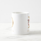 Mug Aquarelle Floral & Lettre Or D Monogramme (Centre)