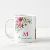 Mug Aquarelle Floral Monogramme Deux Photo Collage Gir (Gauche)