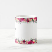 Mug Aquarelle Floral Rose Mariage mariée (Centre)