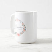 Mug Aquarelle Floral Rose & Sage Verdure Wreath (Devant gauche)