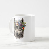 Mug Aquarelle Floral Wolf (Devant gauche)
