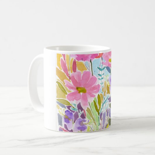 Mug Aquarelle Florale (Devant gauche)