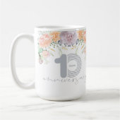 Mug Aquarelle Florale 10e anniversaire Mariage (Gauche)