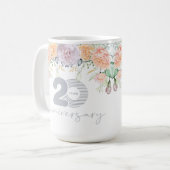 Mug Aquarelle Florale 20e anniversaire Mariage (Devant gauche)
