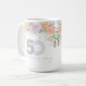 Mug Aquarelle Florale 50e anniversaire Mariage (Devant gauche)