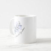 Mug Aquarelle florale bleu (Devant gauche)