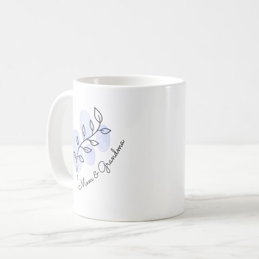 Mug Aquarelle florale bleu (Devant gauche)