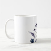 Mug Aquarelle florale bleu marine (Gauche)