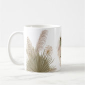 Mug Aquarelle florale Boho Nom du monogramme personnal (Gauche)