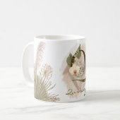 Mug Aquarelle florale Boho Nom du monogramme personnal (Devant gauche)